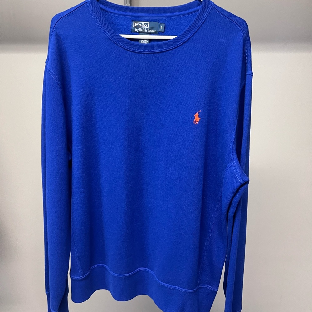 Mens Polo Crewneck Sweatshirt Size Large